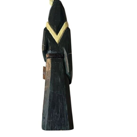 Hand-Carved Wooden Santa Figurine With Deer - Picture 4 of 5